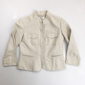 COLDWATER CREEK Linen Jacket Blazer Small Modern Minimal Structured